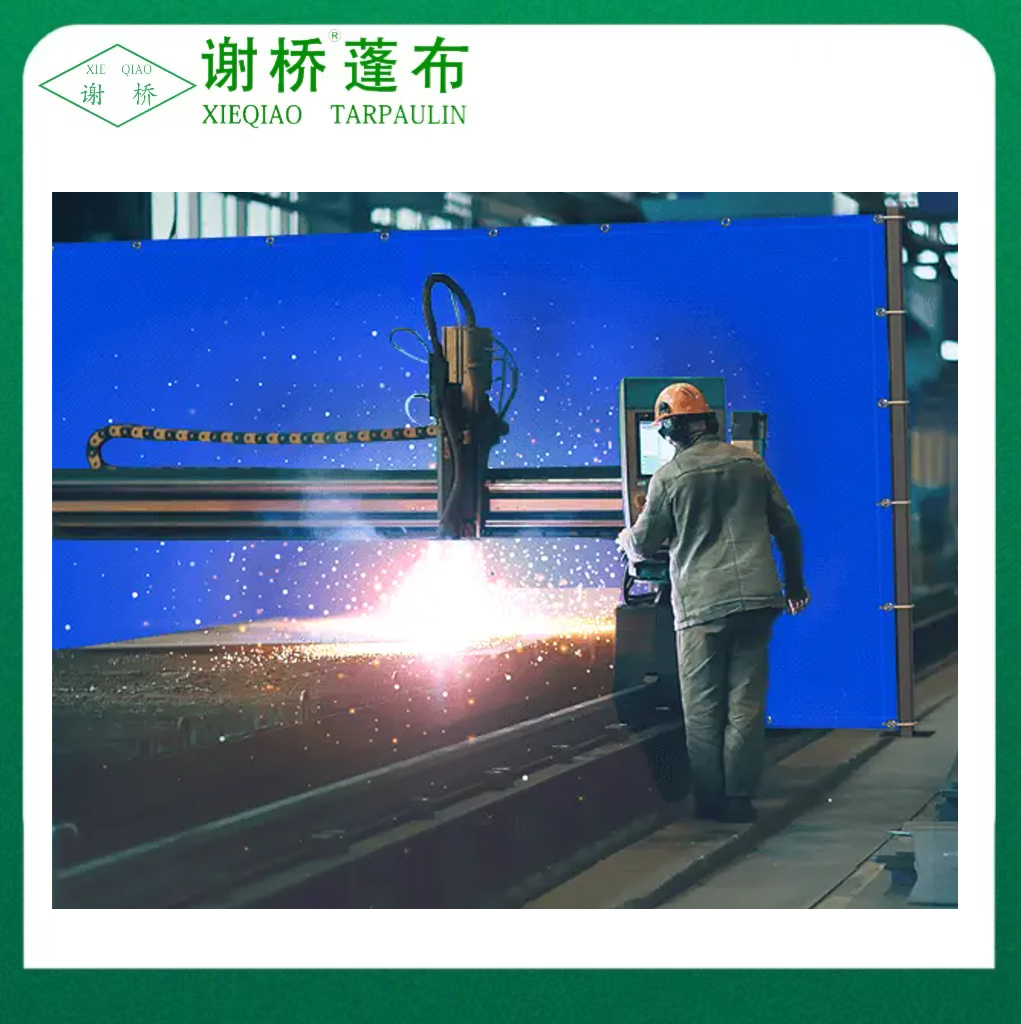 Fire resistant vinyl tarpaulin