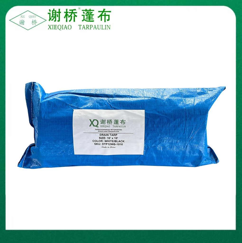 White-Black PE Drain Tarp